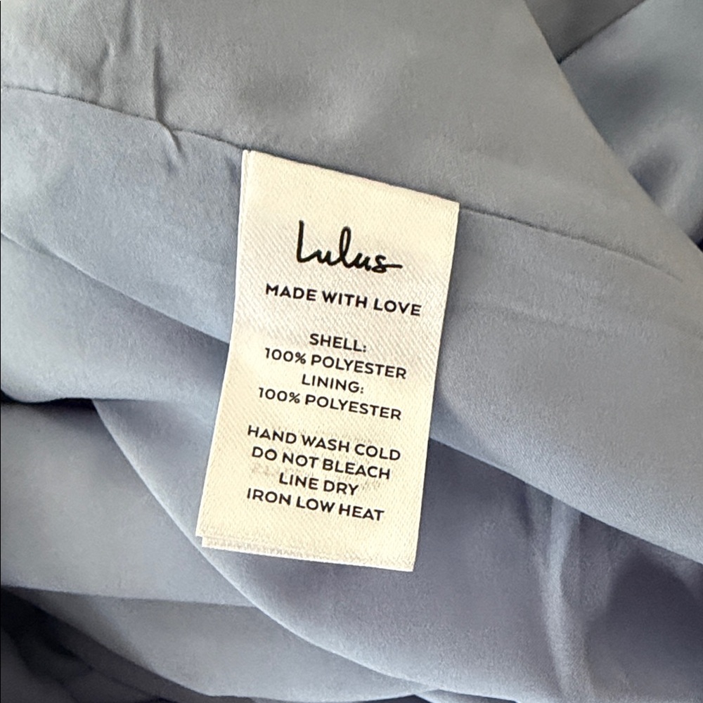 NWT Lulus Blue Strapless Satin Two-Piece Skirt Set Medium - Picture 12 of 16